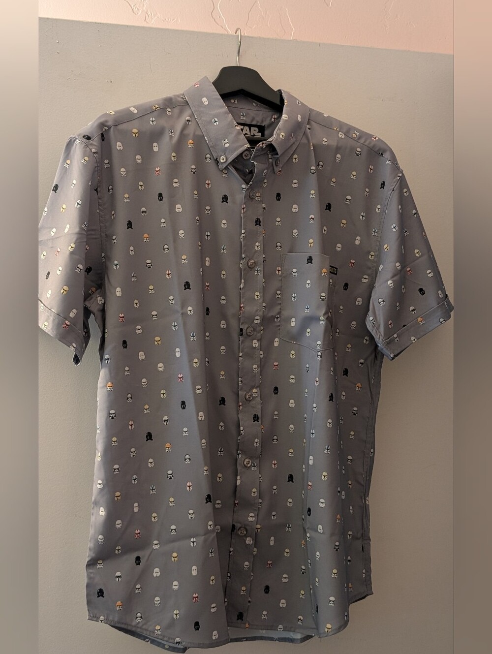 Star Wars × RSVLTS Short Sleeve Gray Printed Button-Up Shirt